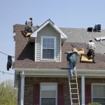 Working on a roof replacement